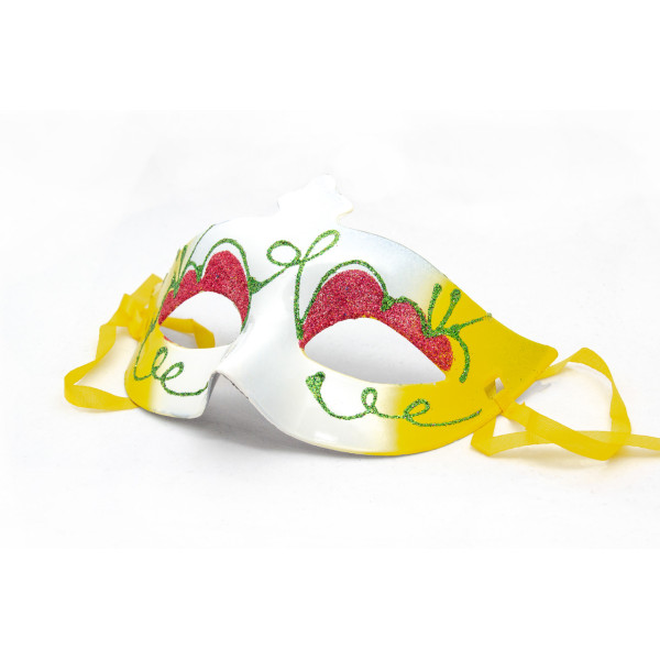 Карнавальна маска, 20x9 см, жовтий, пластик (462025-3)