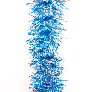 Новорічна прикраса - мішура, 200x6 см, ПВХ, блакитна (ГСС-60/2-7)
