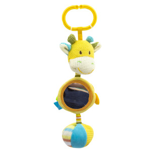 Брязкальце з дзеркальцем та пискавкою, 23 см, пластик, текстиль (GH61800)