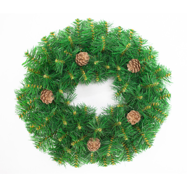 Вінок з шишками, 45 см, зелений (МВНШ-45/1)