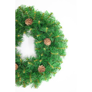Вінок з шишками, 45 см, зелений (МВНШ-45/1)