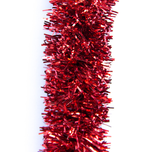 Новорічна прикраса - мішура, 200x7 см, ПВХ, червона (ГСС-50/70/2-3)