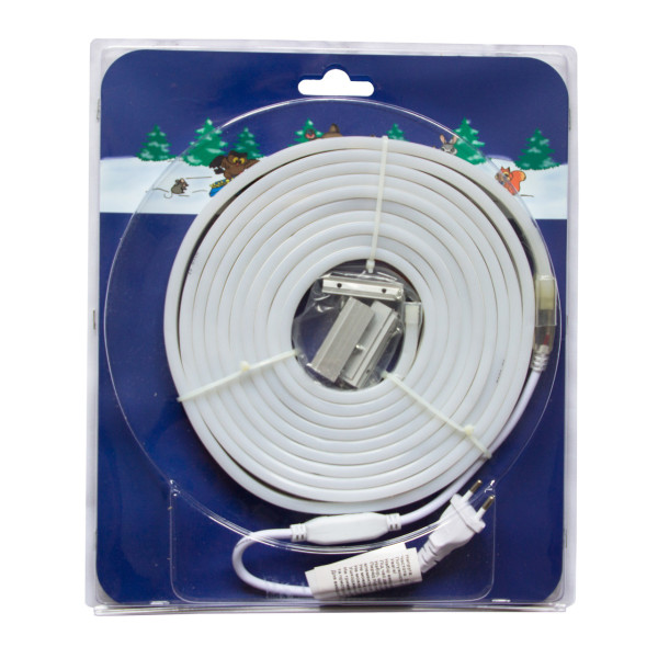 Неонова світлодіодна гірлянда-трубка SMD2835 LED, 5 м, теплий білий, кріплення, IP20 (950101)