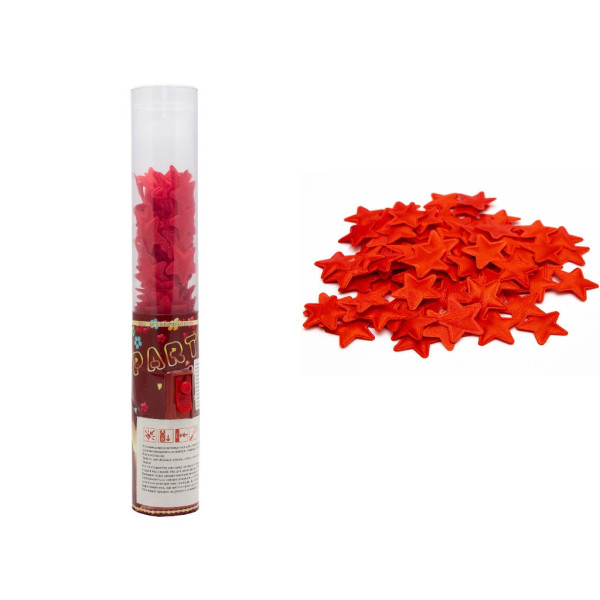 Хлопавка пневматична, 25 см, червоні тканинні зірочки (400638-1)