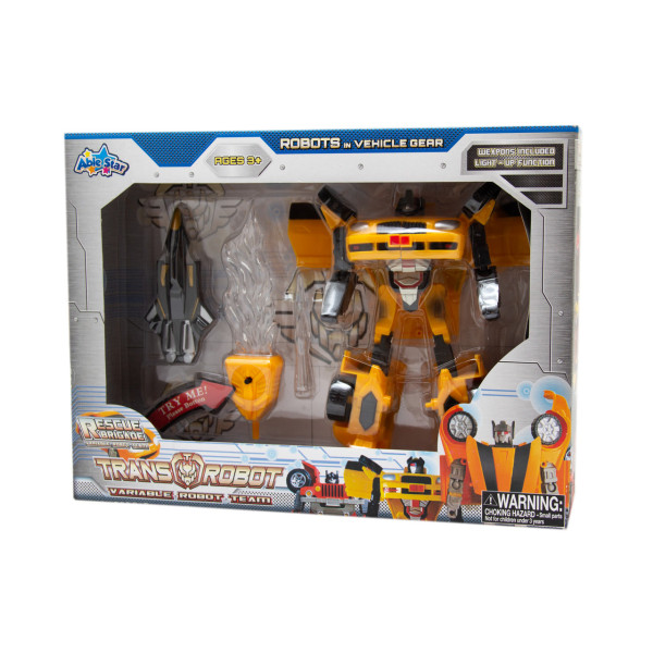 Трансформер робот зі світловими ефектами, жовтий джип, пластик (78115-65-5)
