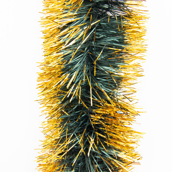 Новорічна прикраса - мішура, 200x9 см, ПВХ, зелено-золотиста (ГК-90/2-3)