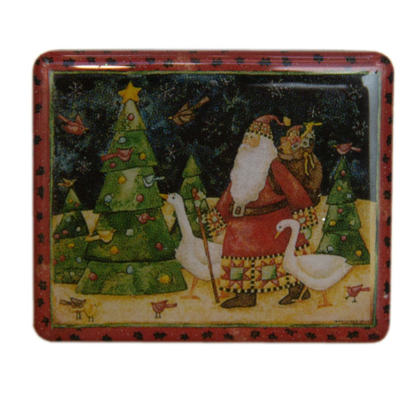 Новорічний магніт Санта (Дід Мороз) та гуси, 5,5x4,5 см (012183-3)