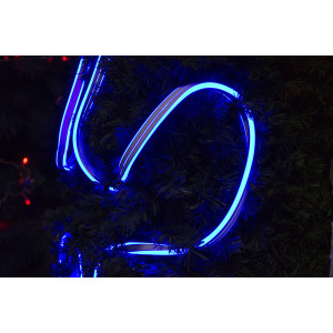 Неонова світлодіодна гірлянда-трубка SMD2835 LED, 3 м, синій, кріплення, IP20 (950033)