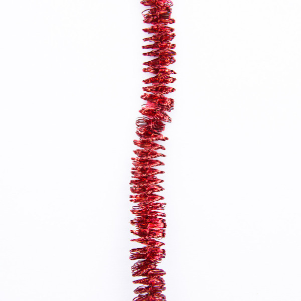 Новорічна прикраса - мішура, 200x4 см, ПВХ, червона (ГВС-40/2-3)