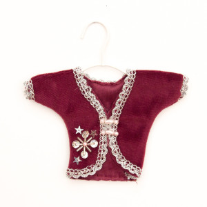 Ялинкова іграшка м'яка - Кофта, 8 см, червоний, текстиль (430161-2)