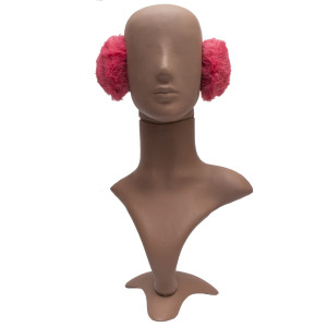 Хутряні навушники дитячі, теплі з еко хутра, 13x11.5x10,5 см, рожеві (240172)