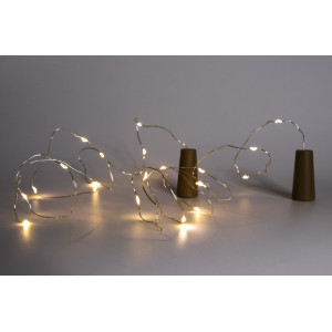 Світлодіодні гірлянди для пляшки з пробкою, 2 шт, 90 см, 10 л, 3xLR44, теплий білий, IP20 (141356)