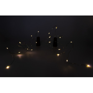 Світлодіодні гірлянди для пляшки з пробкою, 2 шт, 90 см, 10 л, 3xLR44, теплий білий, IP20 (141356)