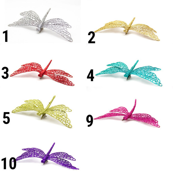 Ялинкова іграшка на кліпсі - Бабка, 16,5 см, рожева, пластик, гліттер (001064-9)