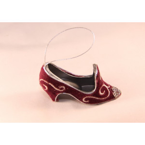 Новорічна ялинкова іграшка - фігурка Туфелька, 10,5 см, червоний, пластик (430192)