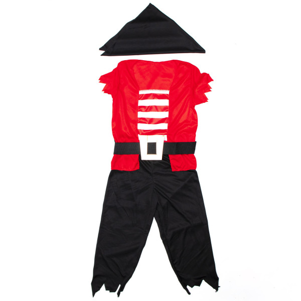 Дитячий карнавальний костюм пірат для хлопчика, зріст 110-120 см, чорний з оранжевим, віскоза, поліестер (CC551B)