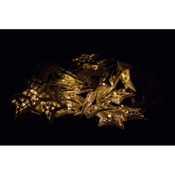 Світлодіодна гірлянда-нитка - зірки, 4 м, 20 л, 3AA батарейки, теплий білий, IP20 (652440)