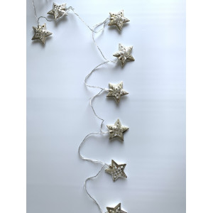 Світлодіодна гірлянда-нитка - зірки, 4 м, 20 л, 3AA батарейки, теплий білий, IP20 (652440)