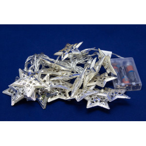 Світлодіодна гірлянда-нитка - зірки, 4 м, 20 л, 3AA батарейки, теплий білий, IP20 (652440)