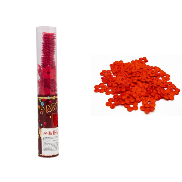 Хлопавка пневматична, 25 см, червоні тканинні квіточки (400652-1)