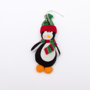 М'яка новорічна фігурка Пінгвін, 8,5 см, різнокольоровий, текстиль (180110-4)