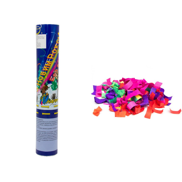 Хлопавка пневматична, 30 см, різнокольорові смужки з паперу (400195)