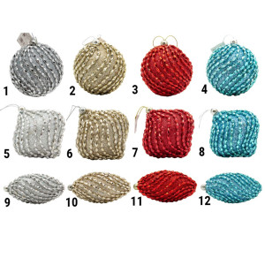 Ялинкова іграшка - куля, D 8,5 см, червона, пінопласт, пластик (661473-3)