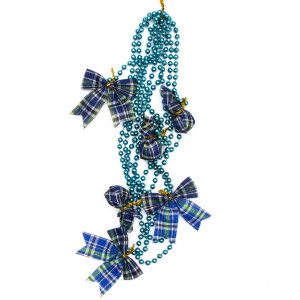 Намисто на ялинку з прикрасами, 2,7 м, синій, пластик, текстиль (471171-4)