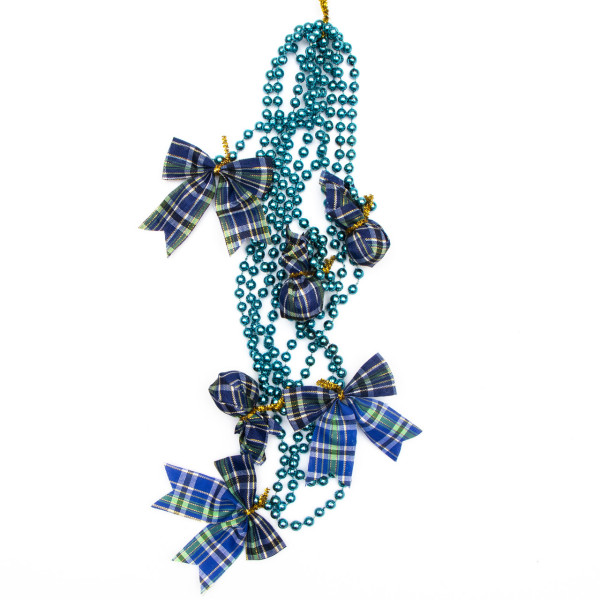 Намисто на ялинку з прикрасами, 2,7 м, синій, пластик, текстиль (471171-4)