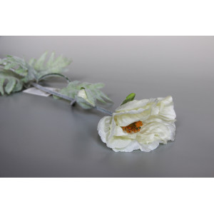 Штучна гілка Мак, тканина, пластик, 78 см, білий (630188)