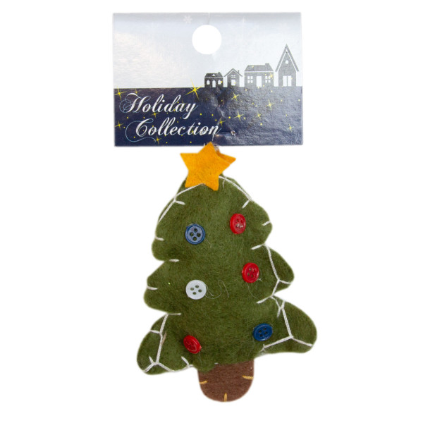 Ялинкова іграшка м'яка - Ялинка, 10 см, зелений, текстиль (000166-3)