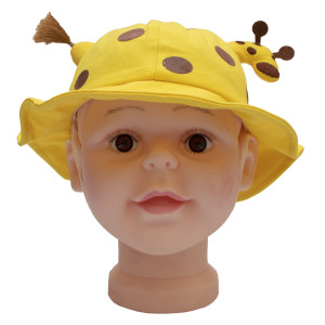 Панама дитяча з жирафом, жовтий, 46-50 см, 3-6 років, бавовна (517762)
