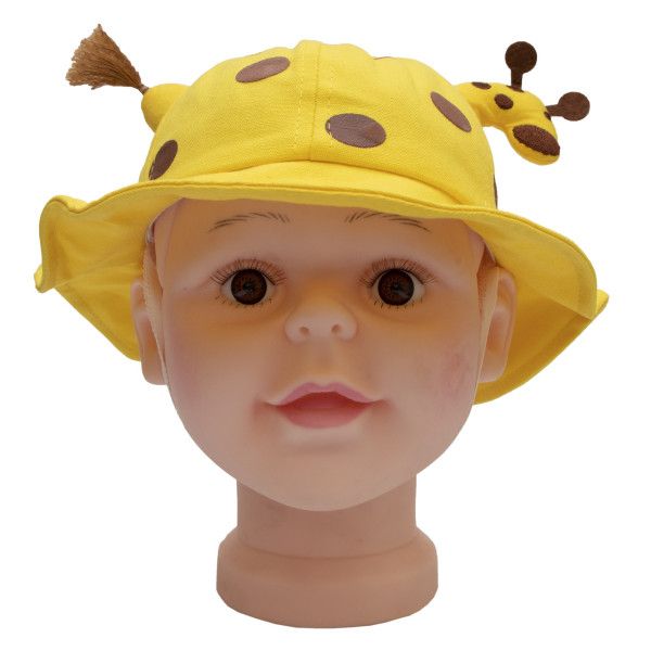 Панама дитяча з жирафом, жовтий, 46-50 см, 3-6 років, бавовна (517762)