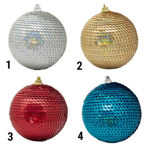 Ялинкова іграшка - куля, D 8,5 см, червона, пінопласт, пластик (661497-3)