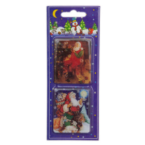 Набір новорічних магнітів Санта (Дід Мороз), 2 шт, 5,5x4,5 см (440320-6)