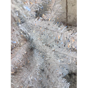 Ялинка штучна - Валентина, 180 см, з 2 частин, металева ніжка, ялинка, білий з сріблястим, ПВХ (МКВ-180)