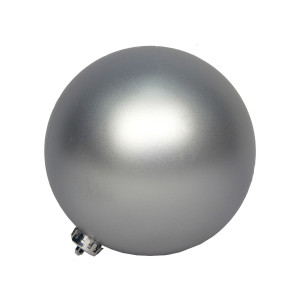 Ялинкова іграшка - куля, D15 см, срібляста, матова пластик (033911)