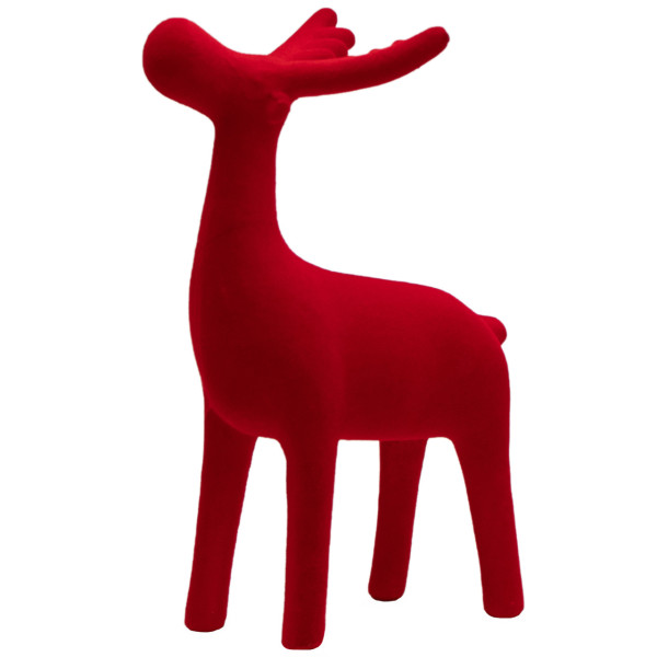 Новорічна фігурка - Олень, 20 см, червоний, пластик (004706) для декору та інтер'єру (004706)