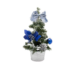 Ялинка прикрашена, 20 см, блакитна (470969-7)