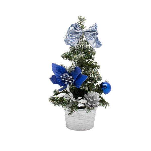 Ялинка прикрашена, 20 см, блакитна (470969-7)