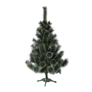 Ялинка штучна - Інга, 150 см, з 2 частин, пластикова ніжка, сосна, зелений з білим, волосінь (ИМ-150)