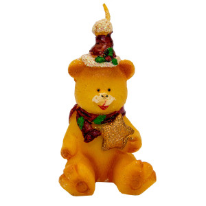 Свічка - Ведмедик із зіркою, 7,7 см, бежевий, парафін (441082-2)