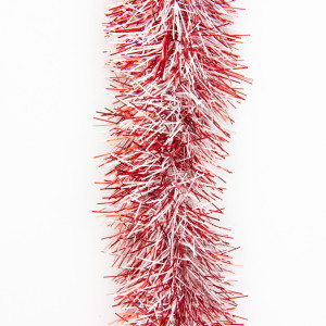 Новорічна прикраса - мішура, 200x7 см, ПВХ, червоно-біла (ГПС-70/2-1)