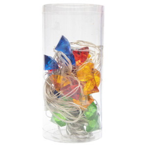 Світлодіодна гірлянда - акриловий діамант, 3,4 м, 24 л, різнокольоровий, IP44 (040230)