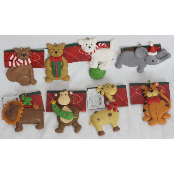 Новорічна ялинкова іграшка - фігурка Жираф, 9 см, коричневий, пластик (001378-8)