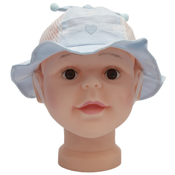 Панама дитяча з сіткою, світло-блакитний, 46-50 см, 2-4 роки, бавовна (517724)