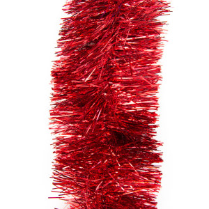 Новорічна прикраса - мішура, 270x9 см, ПВХ, червона (ГПК-90/2,7-4)