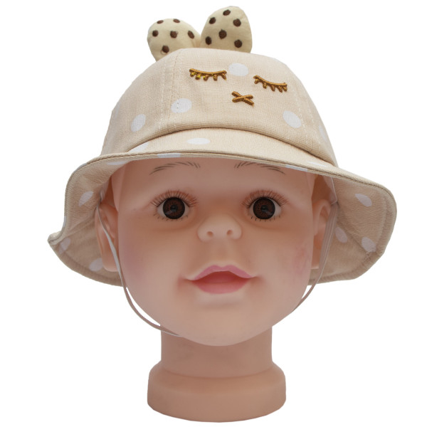 Панама дитяча з грибочками, бежевий, 48-53 см, 3-6 років, бавовна (517823)