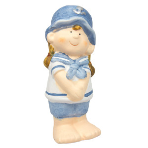 Садова декорація - дівчинка, 11,6x4,4x4,2 см, блакитний, кераміка (820221-1) для декору та інтер'єру (820221-1)