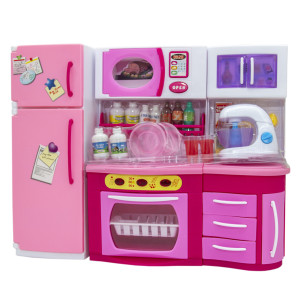 Ігровий набір - лялькова кухня Рідний Дім-2, 37x11,5x28,5 см, рожева, пластик (2803S)